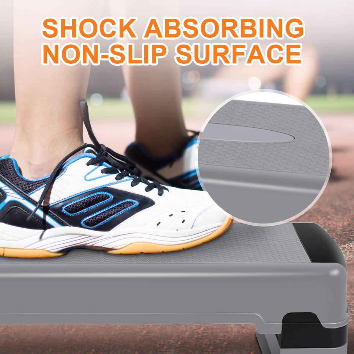 Giantex 35" Aerobic Step, Non-Slip Surface, Height-Adjustable 6" - 8" - 10" Step Aerobics Platform - Giantexus