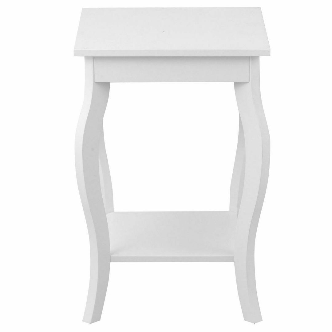 16" End Table W/Storage & Shelf Curved Legs Home Furniture for Living Room