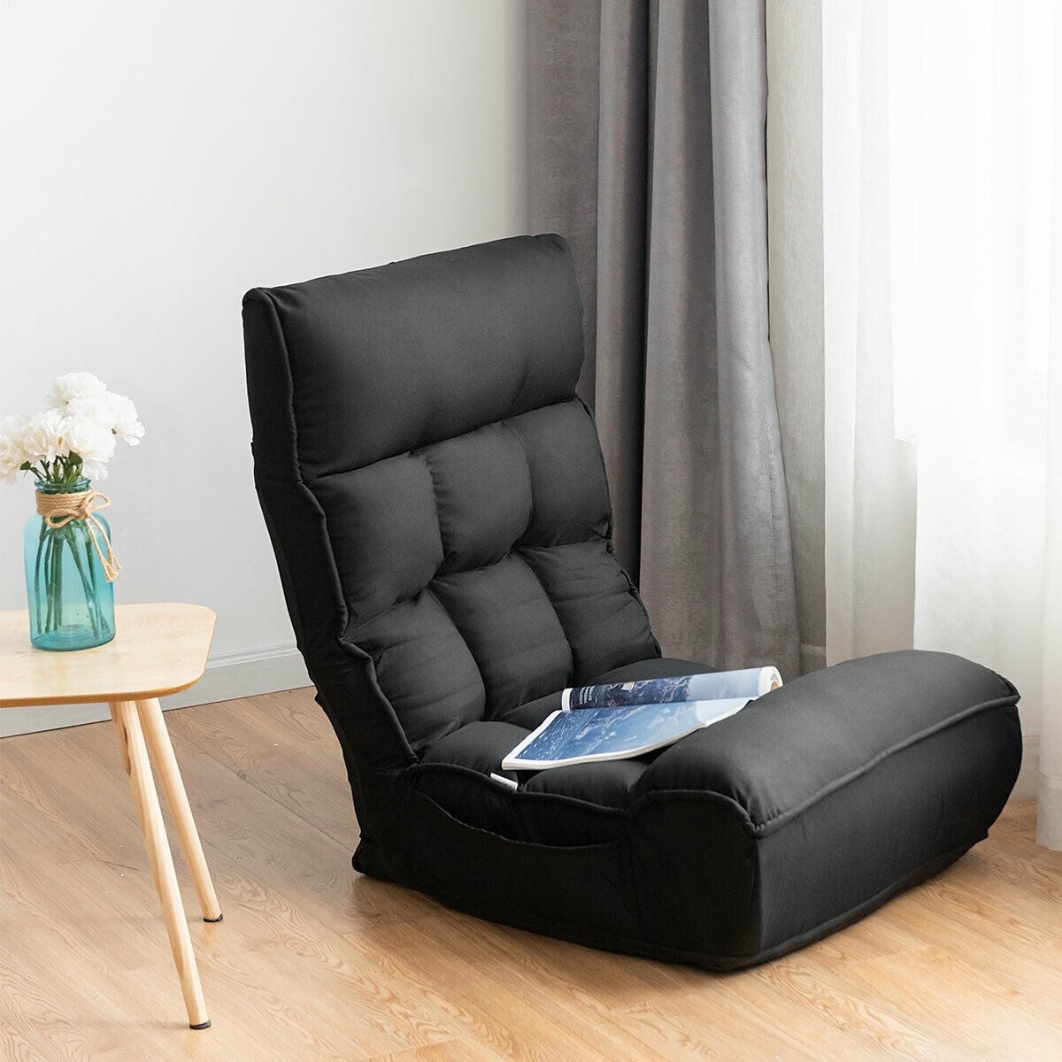 Folding Floor Gaming Chair Sleeper 4-Position Adjustable