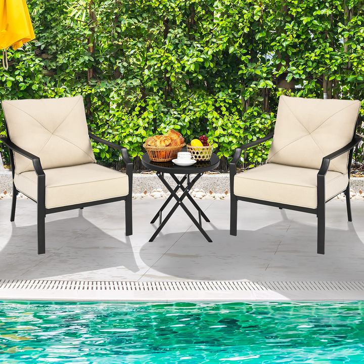 Giantex Bistro Dining Chairs Iron-Frame Lawn Chairs for Porch Backyard Garden Balcony