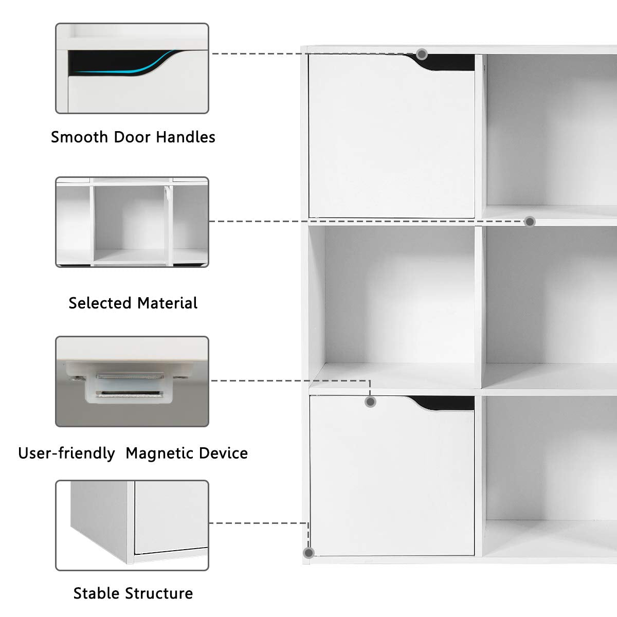 Giantex 9-Cube Storage Organizer, Storage Cabinet with 4 Open Cubes and 5 Cabinets