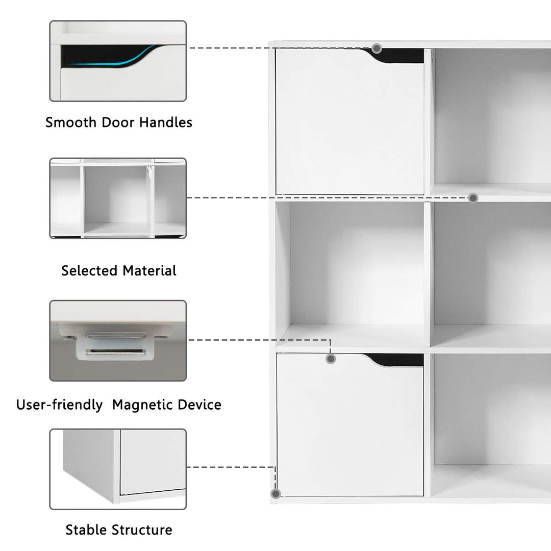 Giantex 9-Cube Storage Organizer, Storage Cabinet with 4 Open Cubes and 5 Cabinets