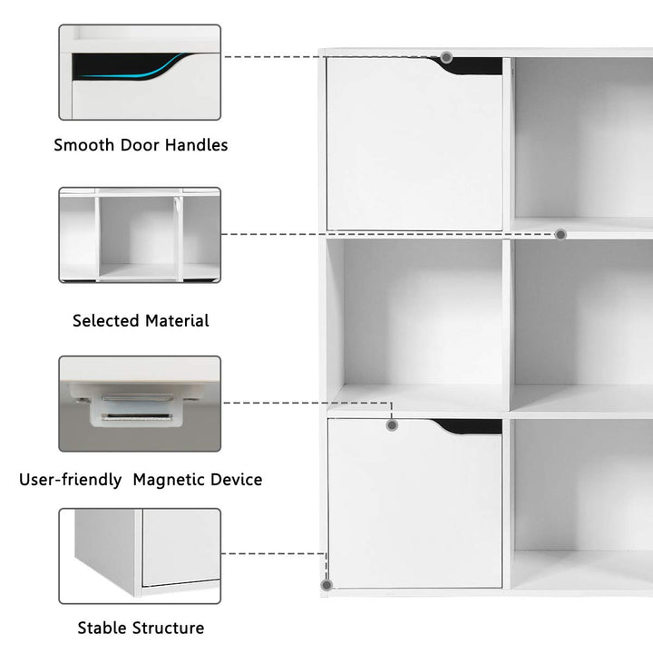 Giantex 9-Cube Storage Organizer, Storage Cabinet with 4 Open Cubes and 5 Cabinets