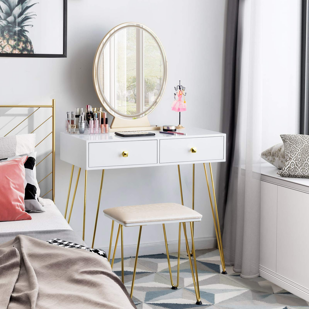 CHARMAID | Vanity Set with Lighted Mirror - Giantexus