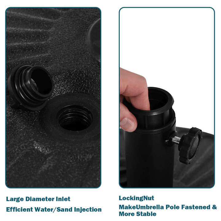 Giantex 23L Round Water Filled Patio Umbrella Base, 20" Heavy Duty Stand Weight - Giantexus