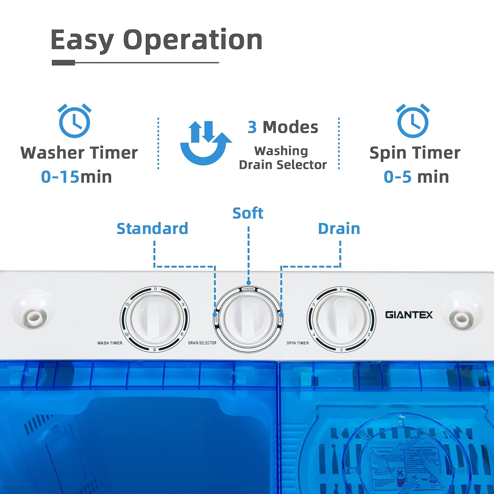 Dorm Apartment Semi-Automatic Twin Tub Mini Washer