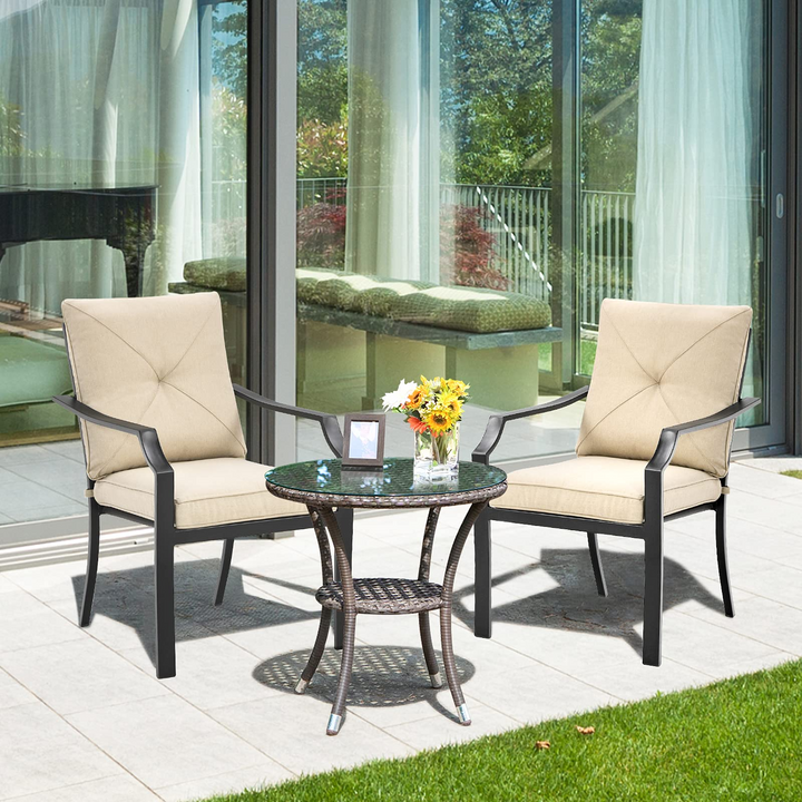 Giantex 4 Pieces Patio Chairs, Outdoor Lawn Chairs with Removable Cushions