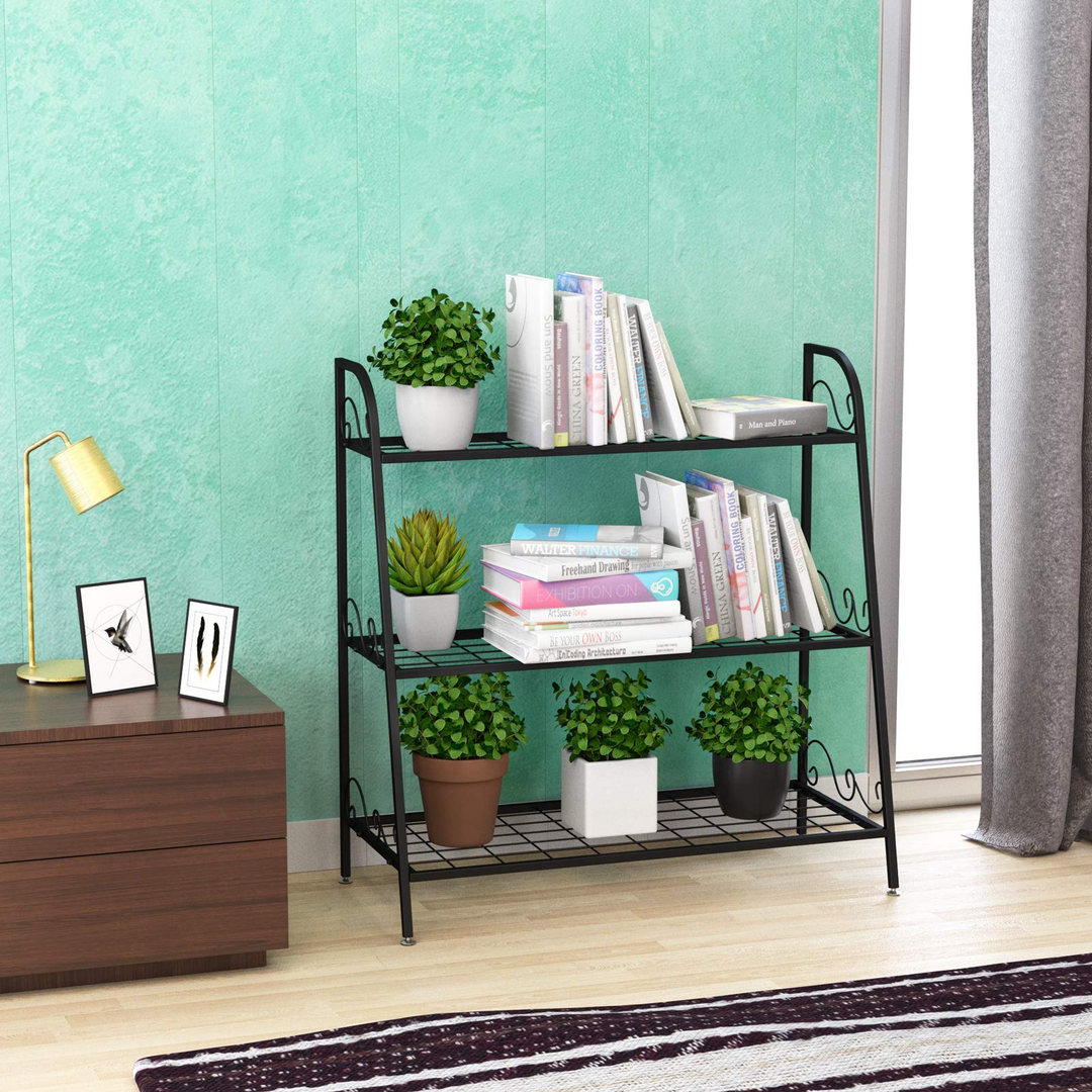 Giantex 3 Tier Metal Plant Stand, Indoor Outdoor Plant Shelf