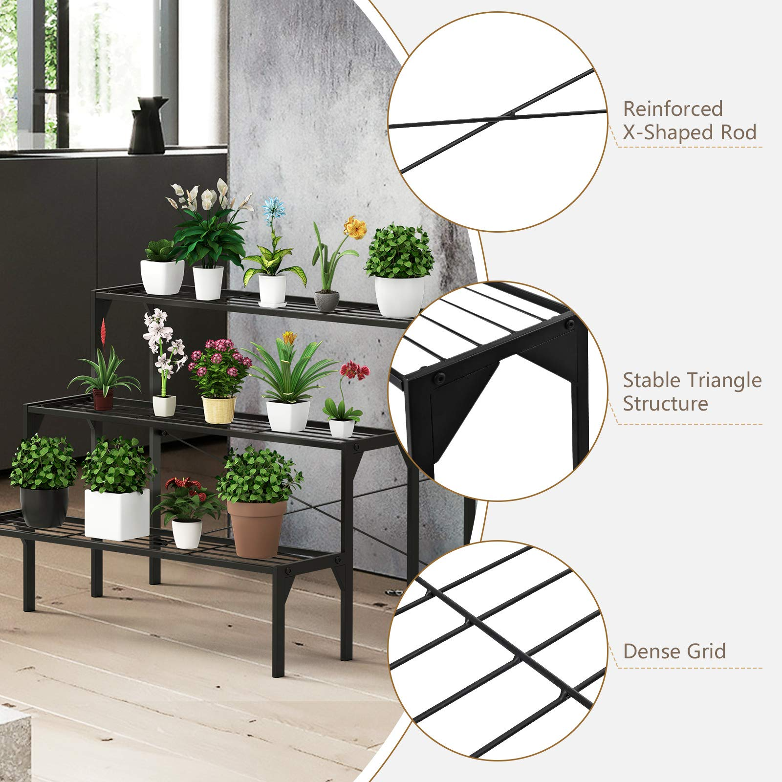 Giantex 3 Tiers Metal Plant Stand