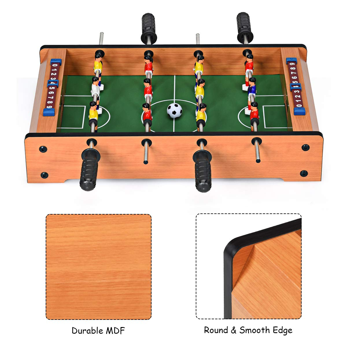 Giantex 20" Easily Assemble Wooden Mini Foosball Table Top w/ Footballs