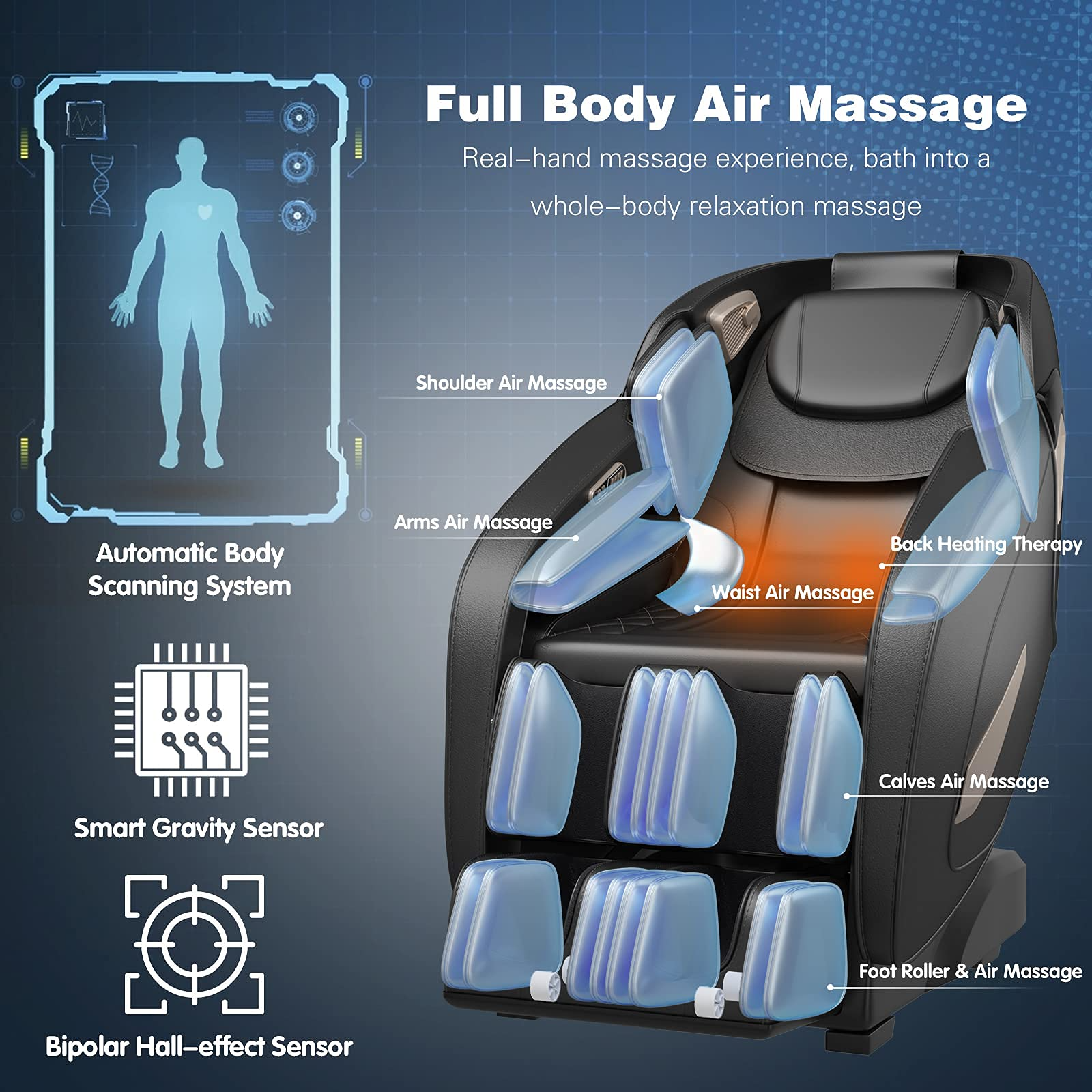 Giantex SL Track Massage Recliner Electric Zero Gravity W/Airbags