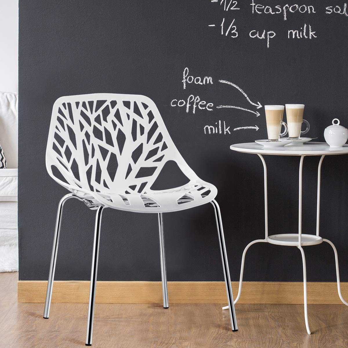 Giantex Set of 6 Modern Dining Chairs w/Plastic Feet Pads