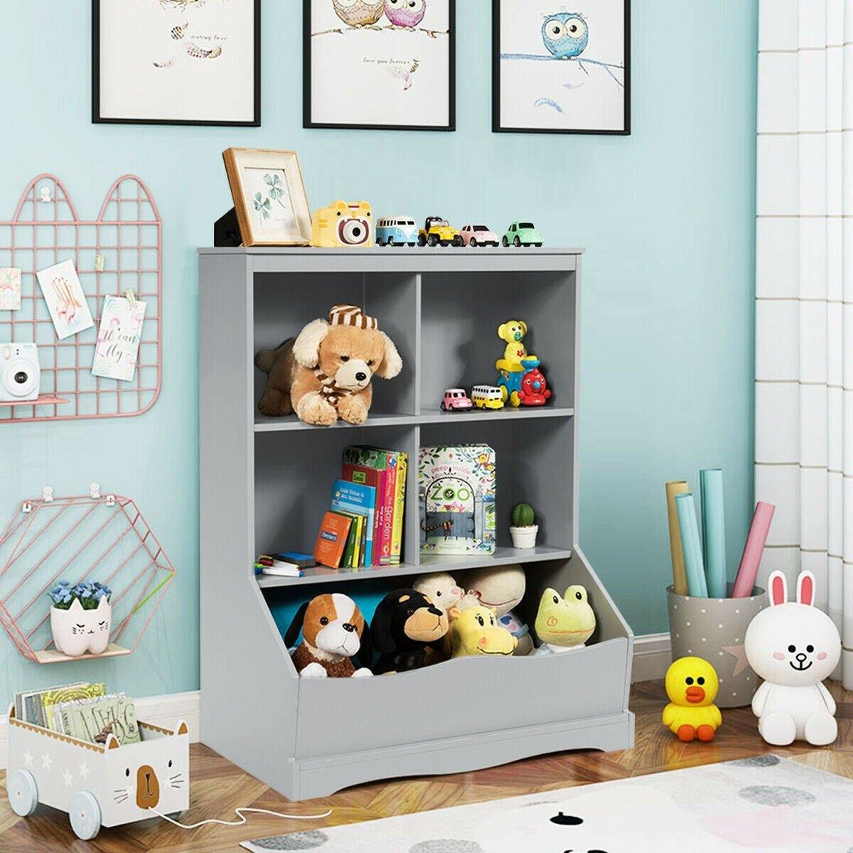 3 Shelf 4 Cube Units, Storage Bins Cubbies for Kids????? Collections - Giantexus