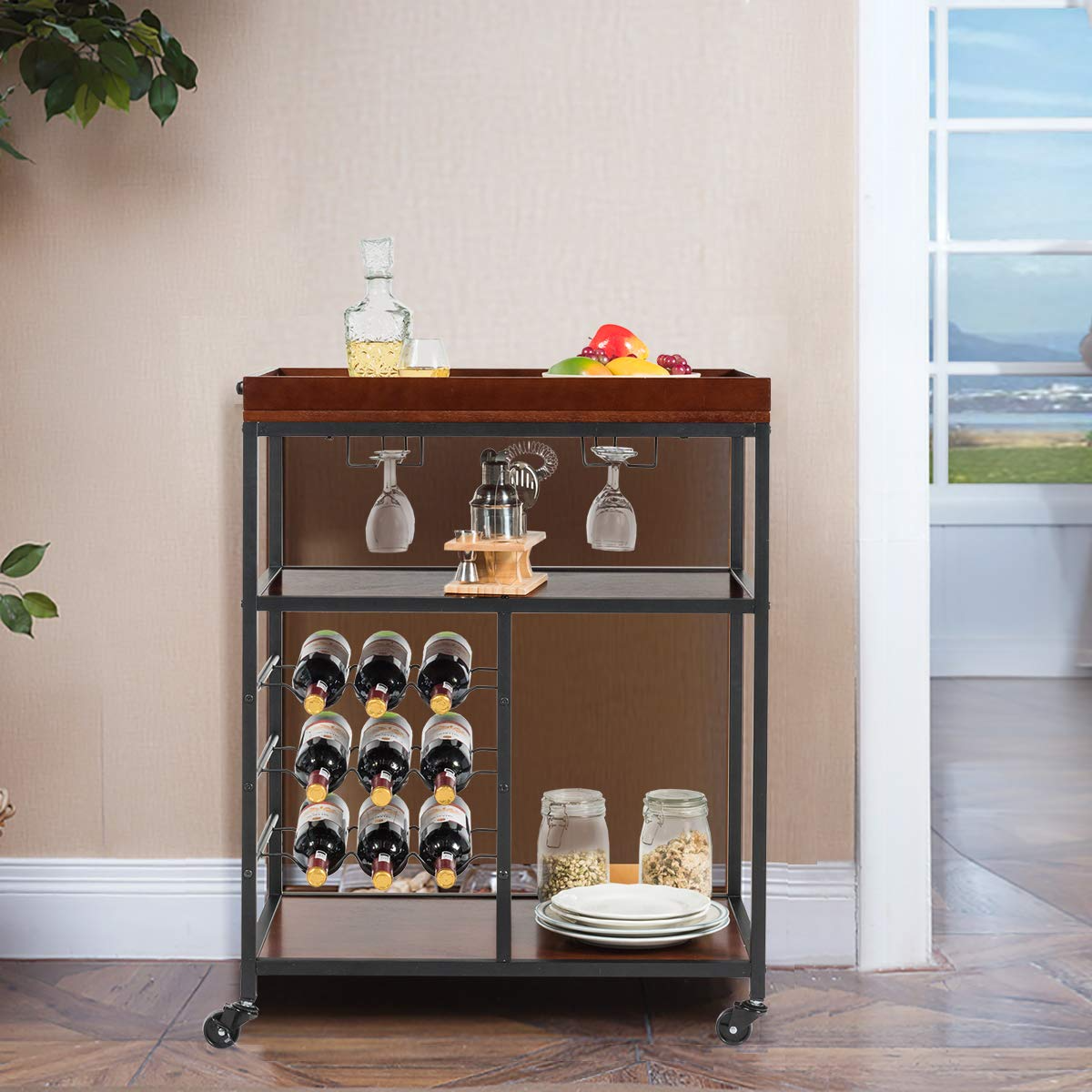 Giantex 3-Tier Kitchen Island Cart Rolling Trolley