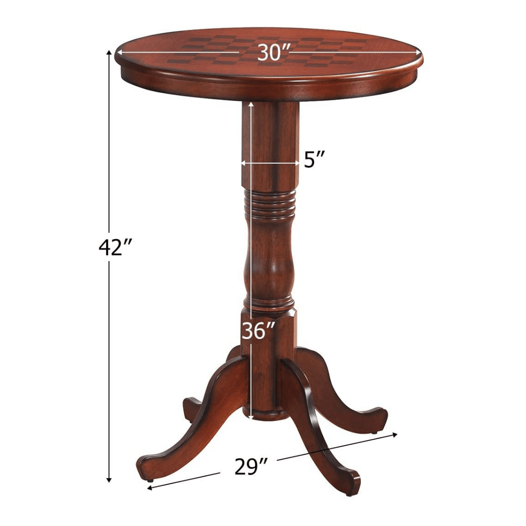 Table 42" Wooden Round Pub Pedestal Side Table - Giantexus