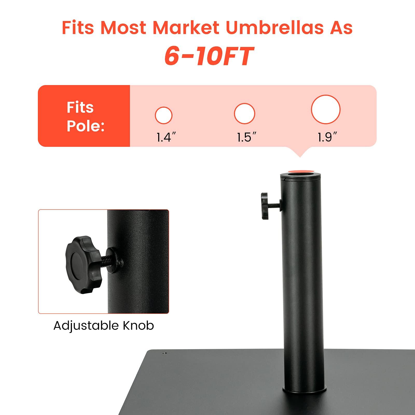 Giantex Square Umbrella Base, Steel Heavy Duty Patio Market Umbrella Stand (20/25 Inch) - Giantexus