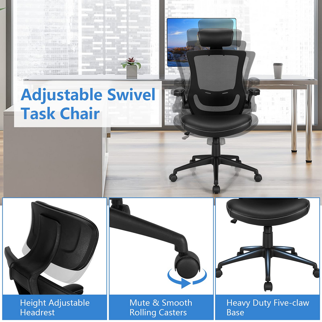 Giantex High Back Office Chair w/Flip up Armrest
