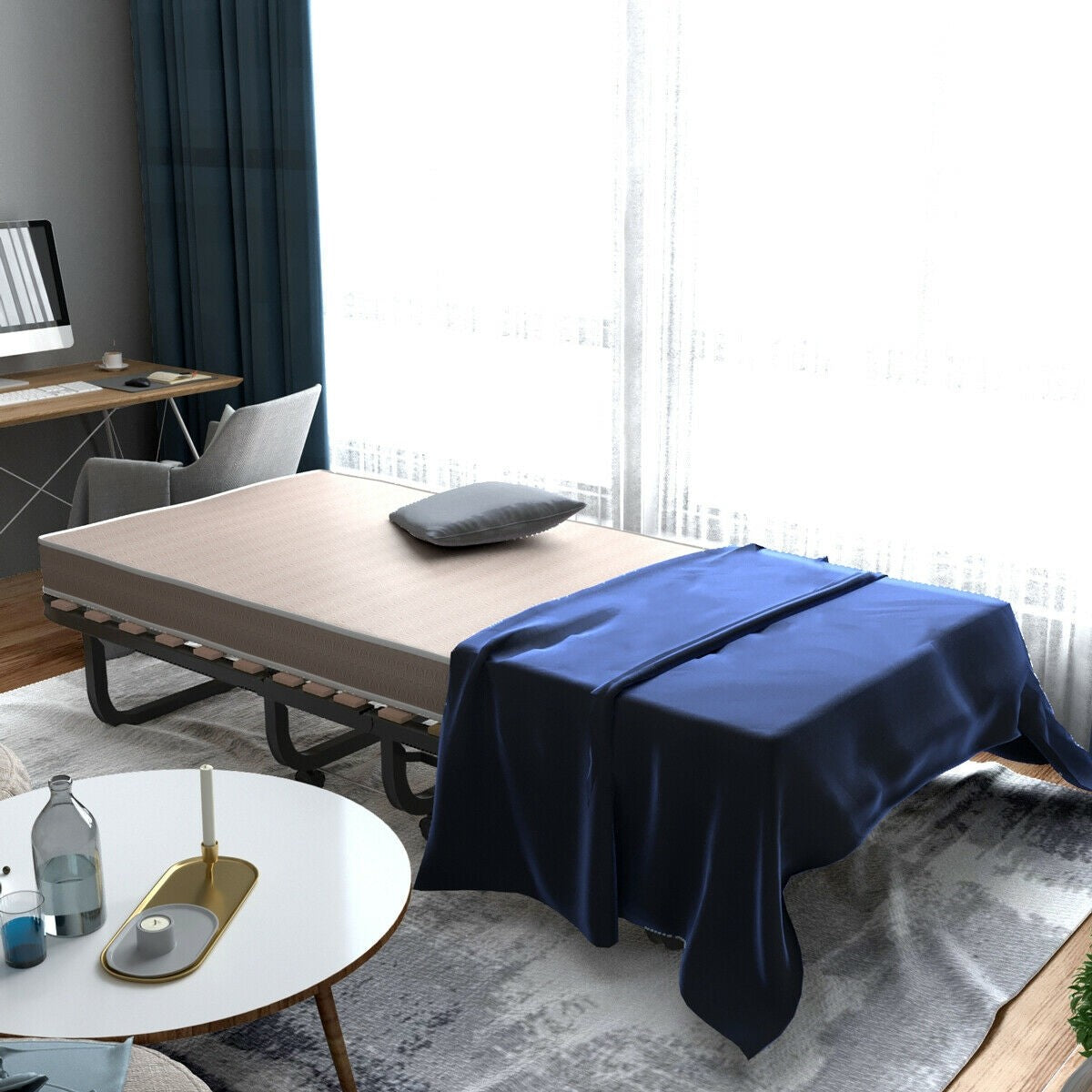 Rollaway Folding Bed with 4 Inch Mattress