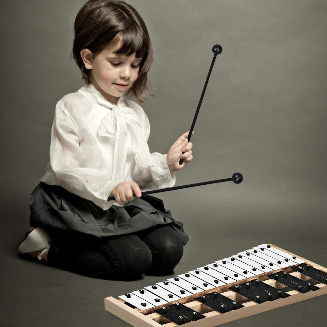 27 Note Glockenspiel Xylophone, Percussion Instrument with Wood Base - Giantexus