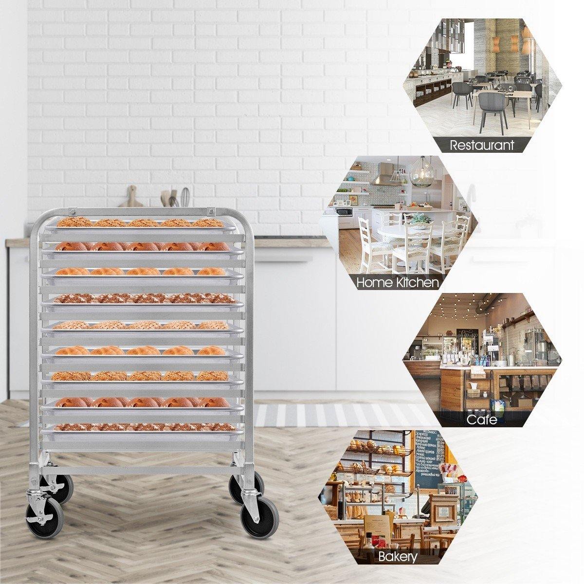 10 Tier Aluminum Bakery Rack Home Commercial Kitchen Bun Pan - Giantexus
