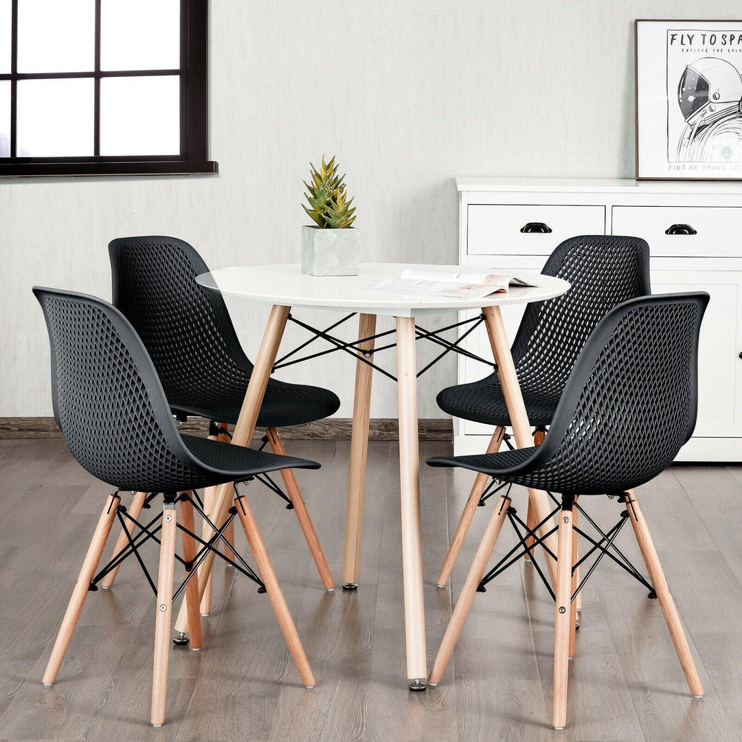 Giantex Set of 2 or 4 Modern Dining Chairs, Shell PP Lounge Side Chairs w/ Mesh Design - Giantexus