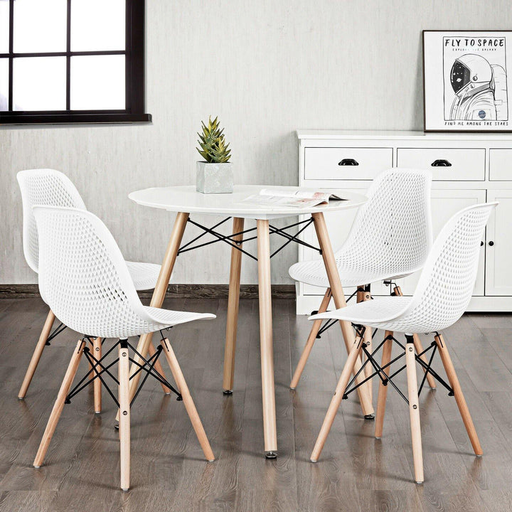 Giantex Set of 2 or 4 Modern Dining Chairs, Shell PP Lounge Side Chairs w/ Mesh Design - Giantexus