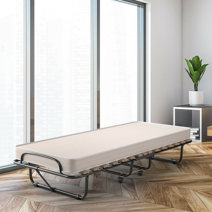 Folding Bed with Mattress Rollaway Guest Bed