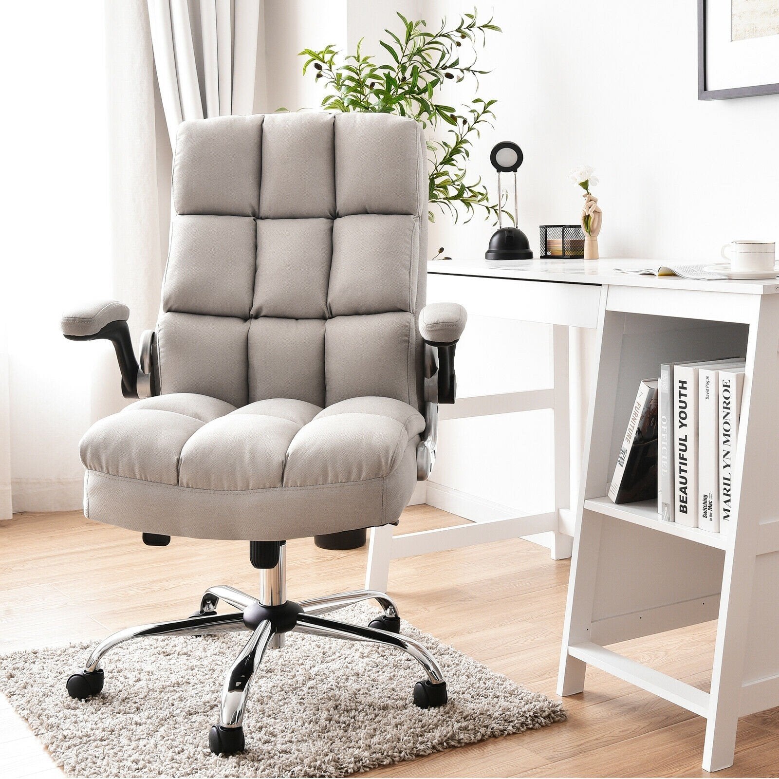 Giantex Executive Office Chair,Adjustable Tilt Angle and Flip-up
