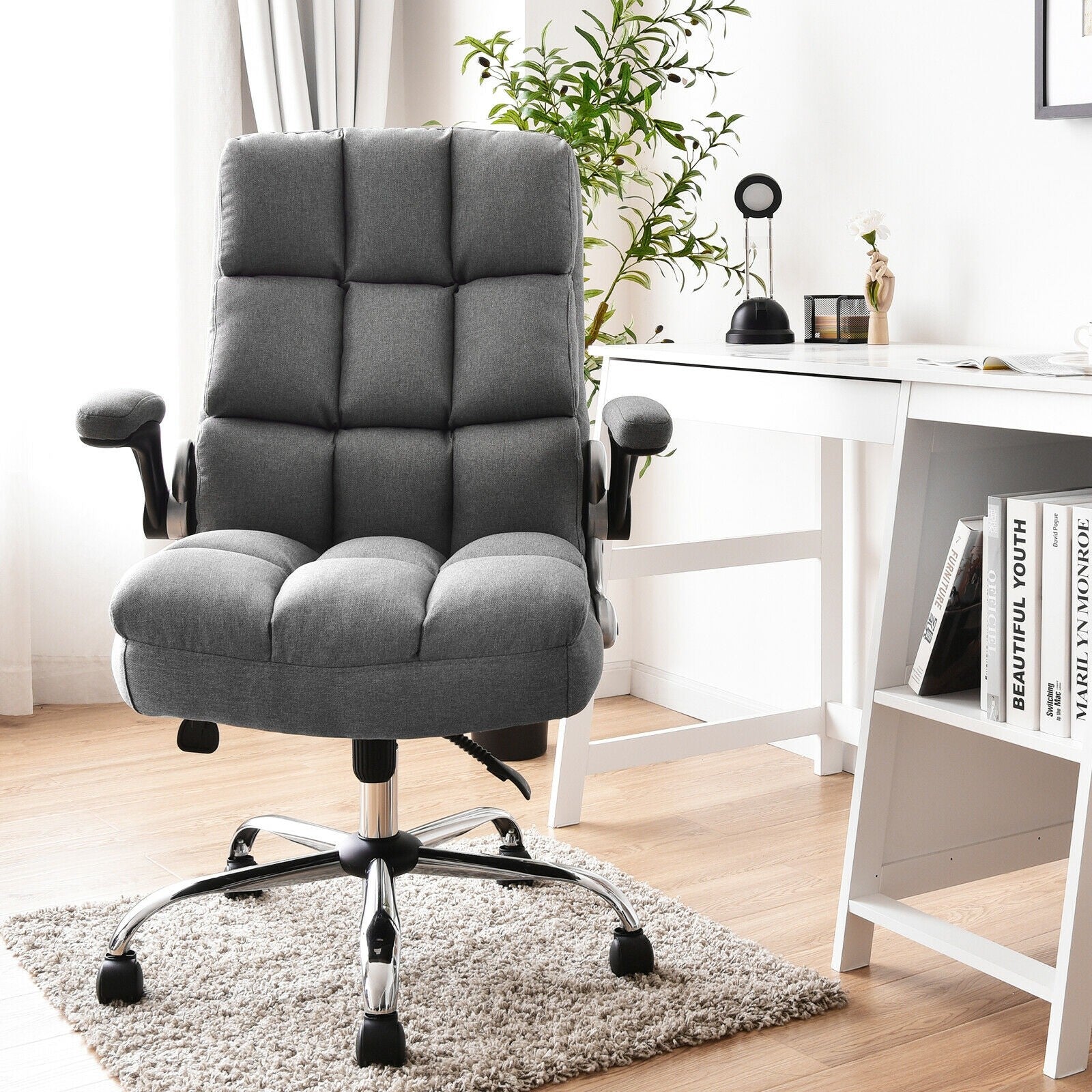 Giantex Executive Office Chair,Adjustable Tilt Angle and Flip-up