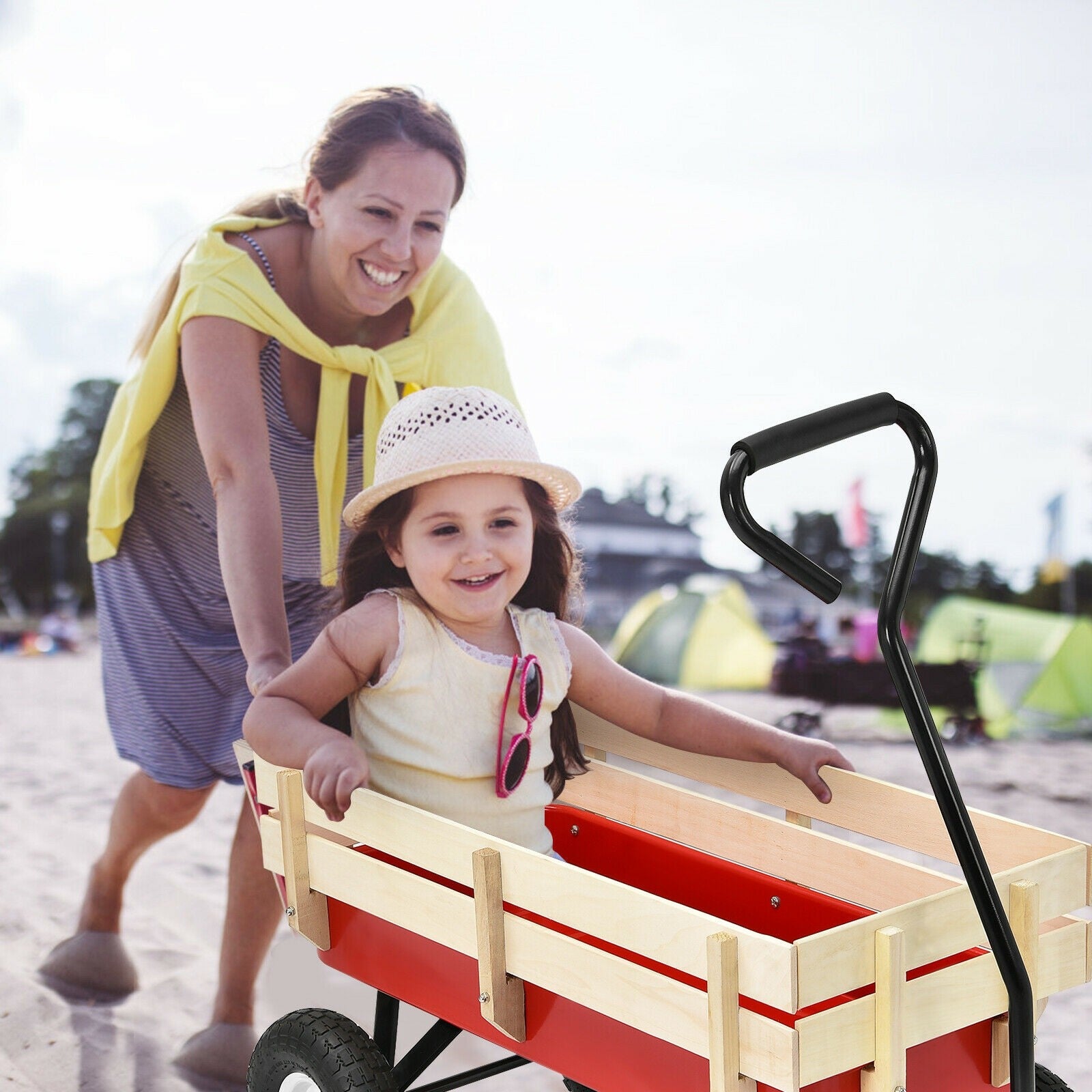 All Terrain Cargo Wagon Wood Railing - Giantexus