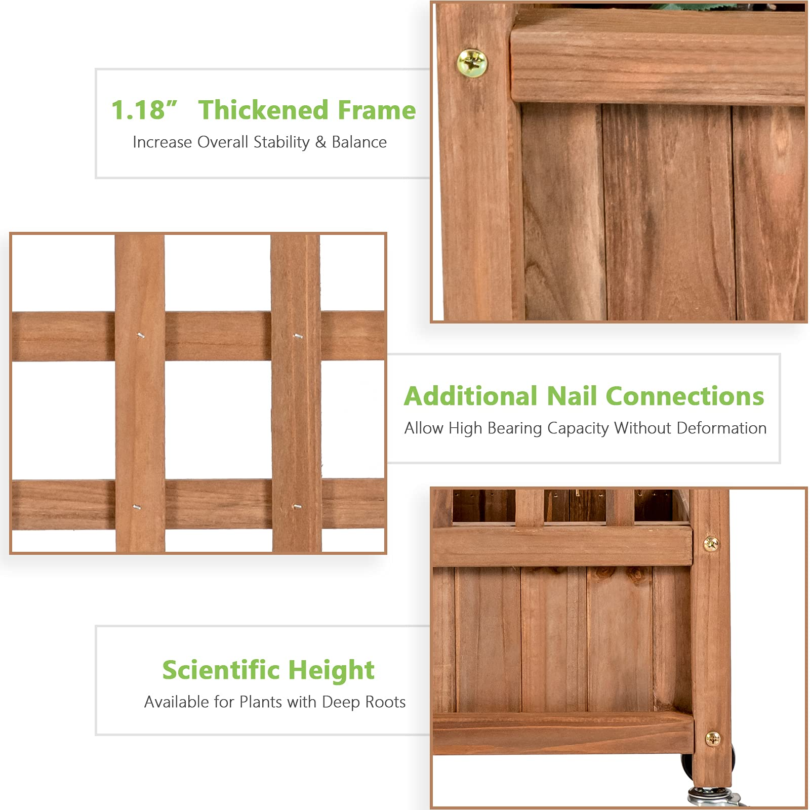 Flower Box for Plant Climbing (25'' x 11'' x  50'')