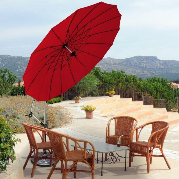 10FT Patio Offset Umbrella, Cantilever Outdoor Umbrella with Easy Tilt Adjustment - Giantexus