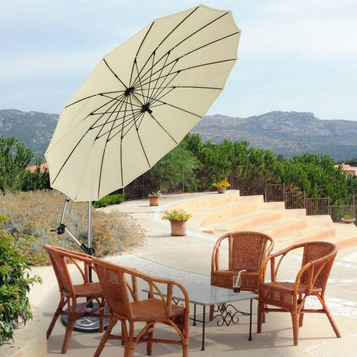 10FT Patio Offset Umbrella, Cantilever Outdoor Umbrella with Easy Tilt Adjustment - Giantexus