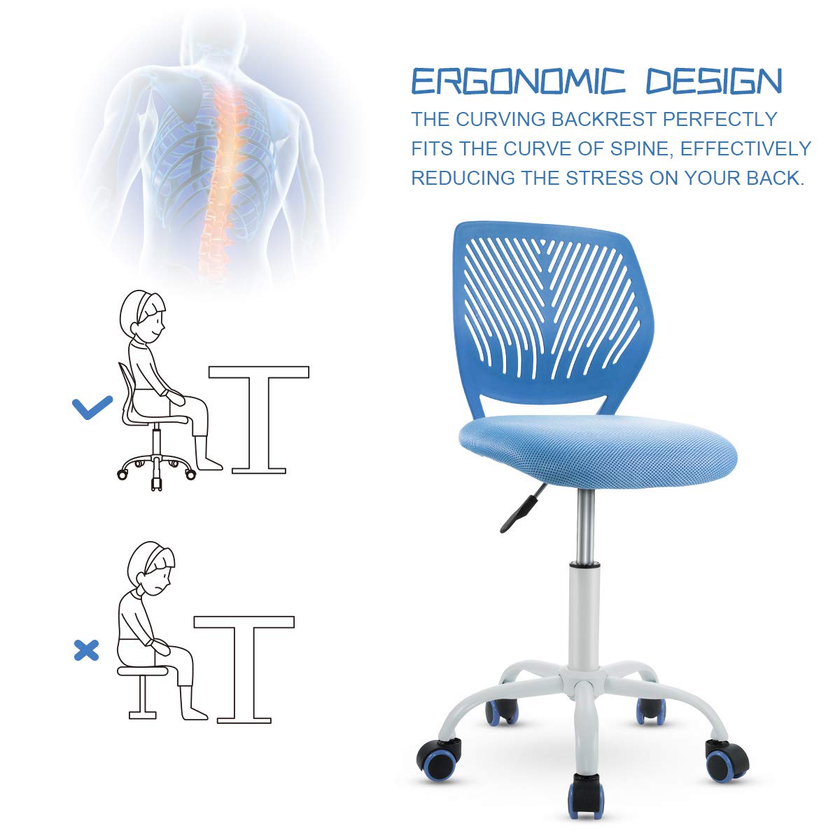 Giantex Kids Desk Chair, Adjustable Children Study Chair