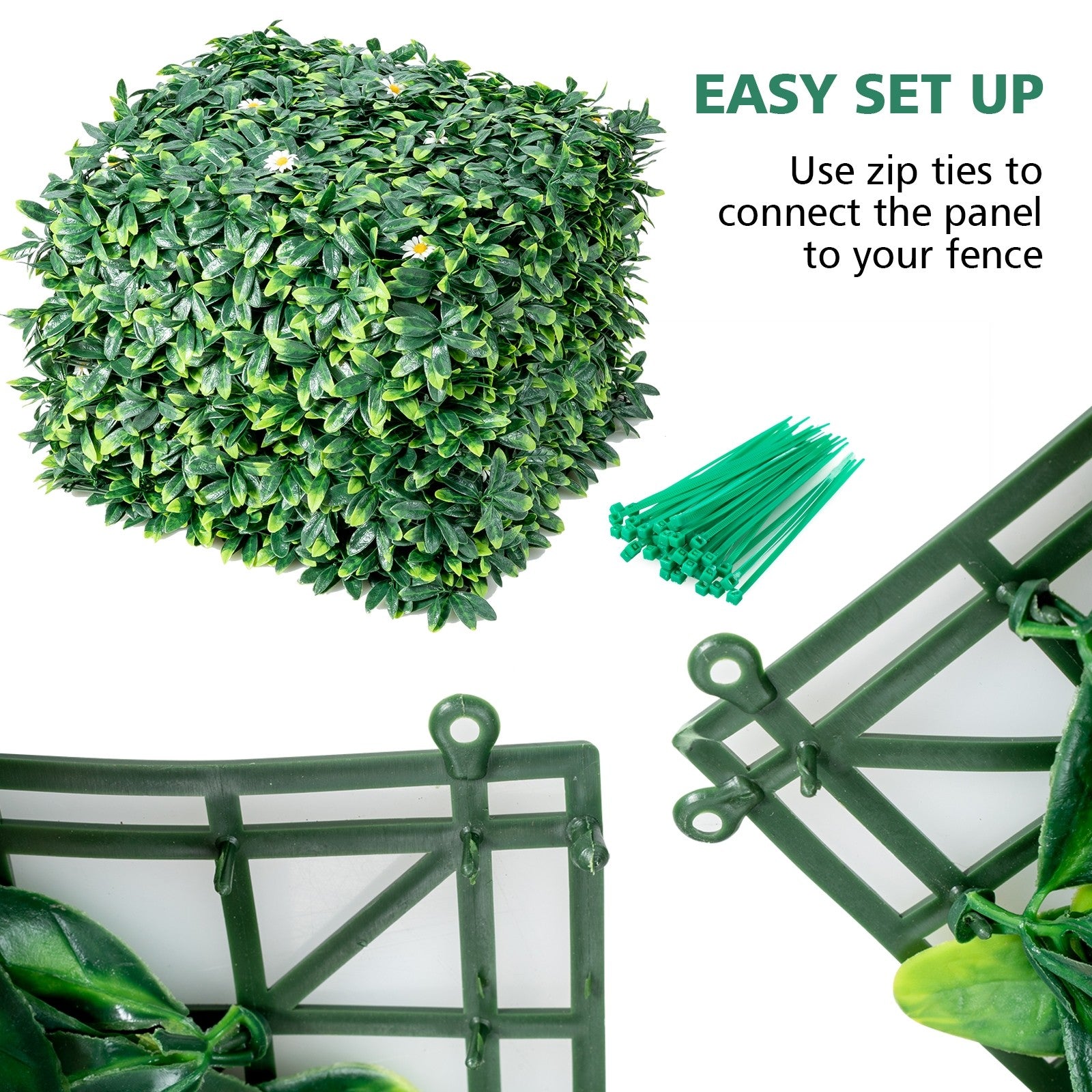 Giantex 12PCS 20x20inch Artificial Boxwood Panels Garden Privacy Fence Screen