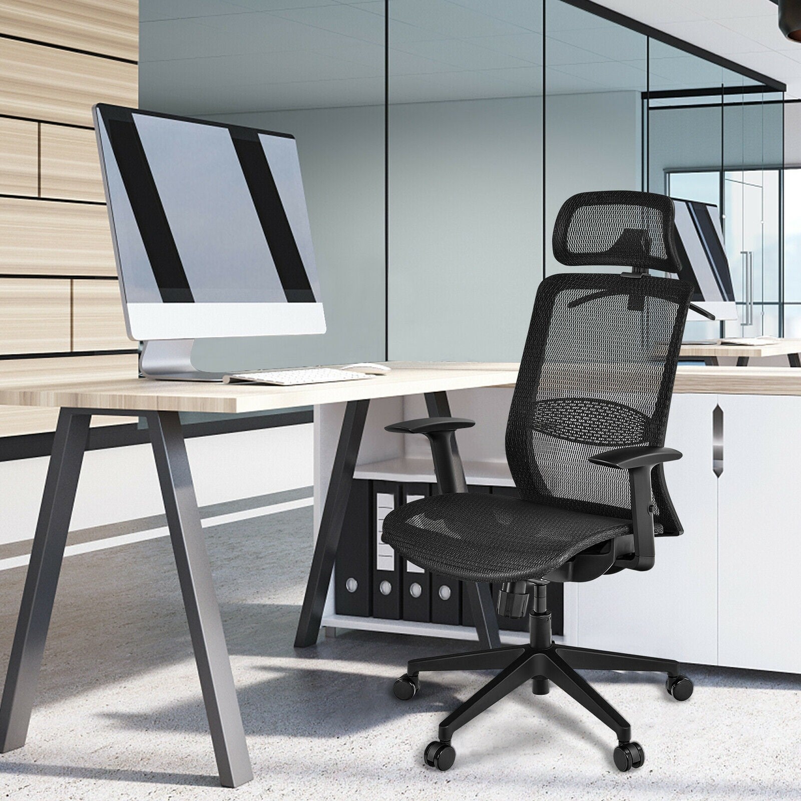 Mesh Office Chair, Ergonomic Office Chair with Headrest