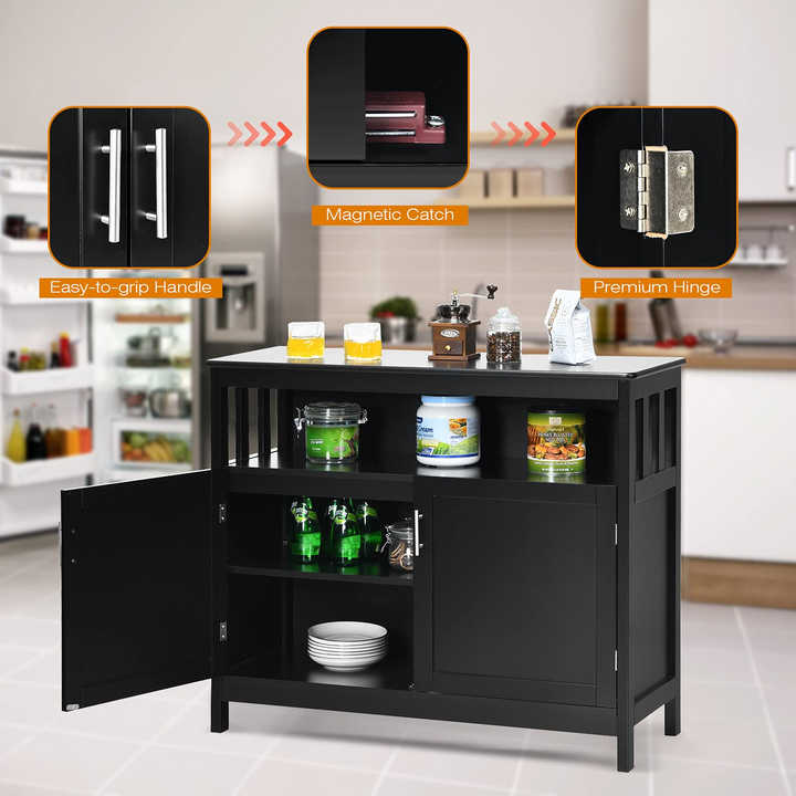 Giantex Kitchen Buffet Sideboard, Wooden Storage Server Cupboard Cabinet