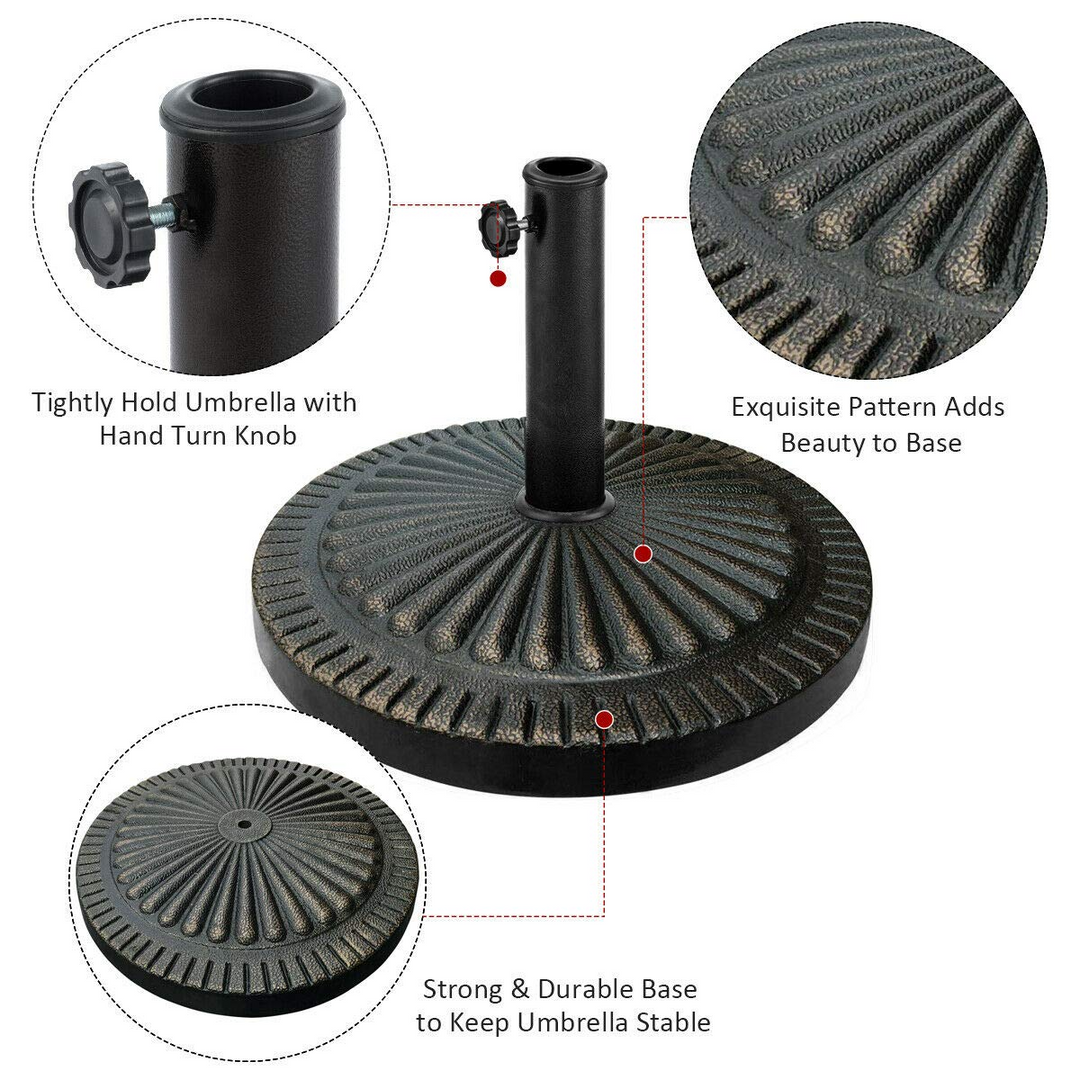 Giantex 31.5 lbs Patio Market Umbrella Base, Heavy Duty Cast Iron Resin Outdoor Stand
