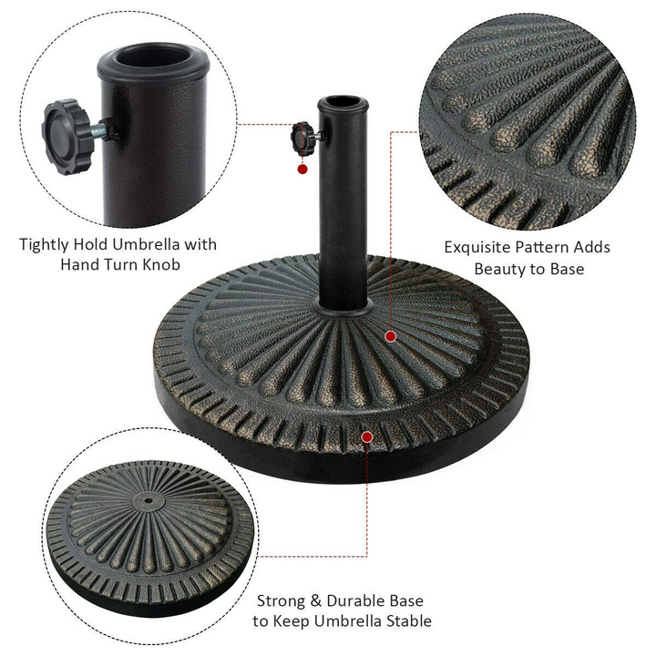 Giantex 31.5 lbs Patio Market Umbrella Base, Heavy Duty Cast Iron Resin Outdoor Stand