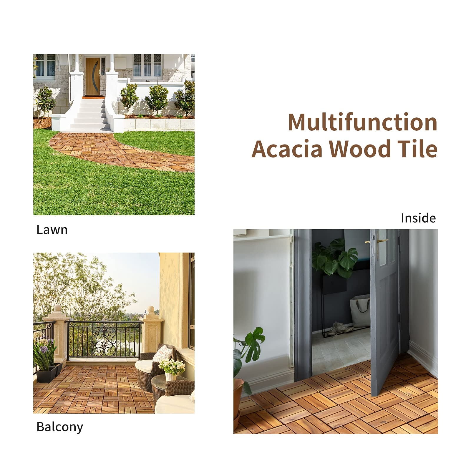 27 PCS Interlocking Patio Deck Tiles - Giantex