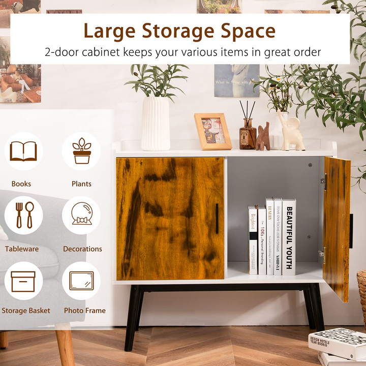 Giantex Floor Storage Cabinet Buffets Sideboard Vintage Accent Cabinet