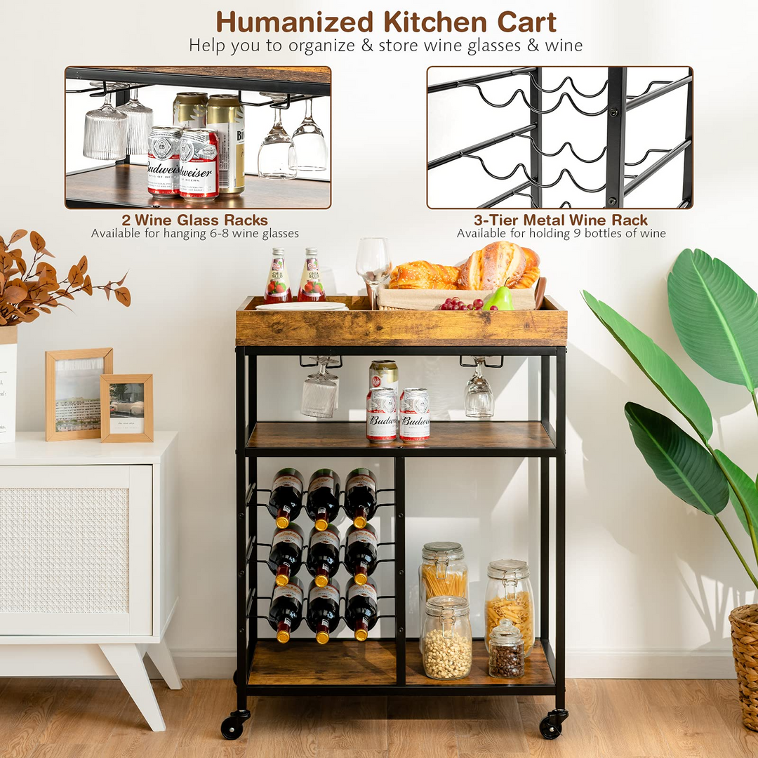 Giantex Island Cart, Rolling Kitchen Trolley
