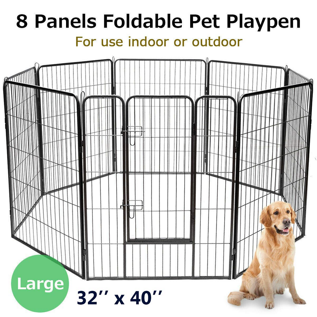 Giantex 8 Panel Pet Playpen with Door, Foldable Dog Exercise Pen (40")