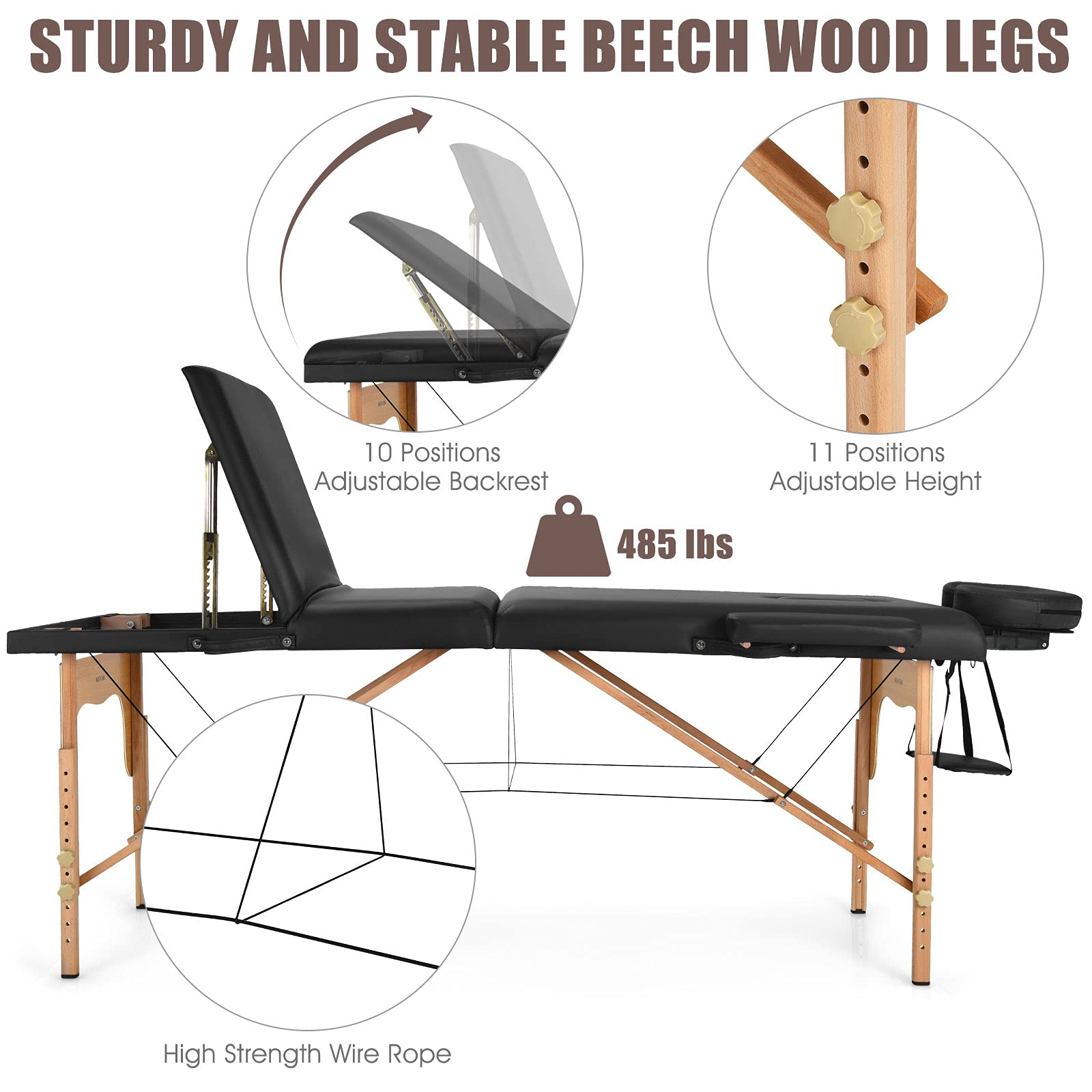 Giantex 84inch Folding Massage Table Spa Bed