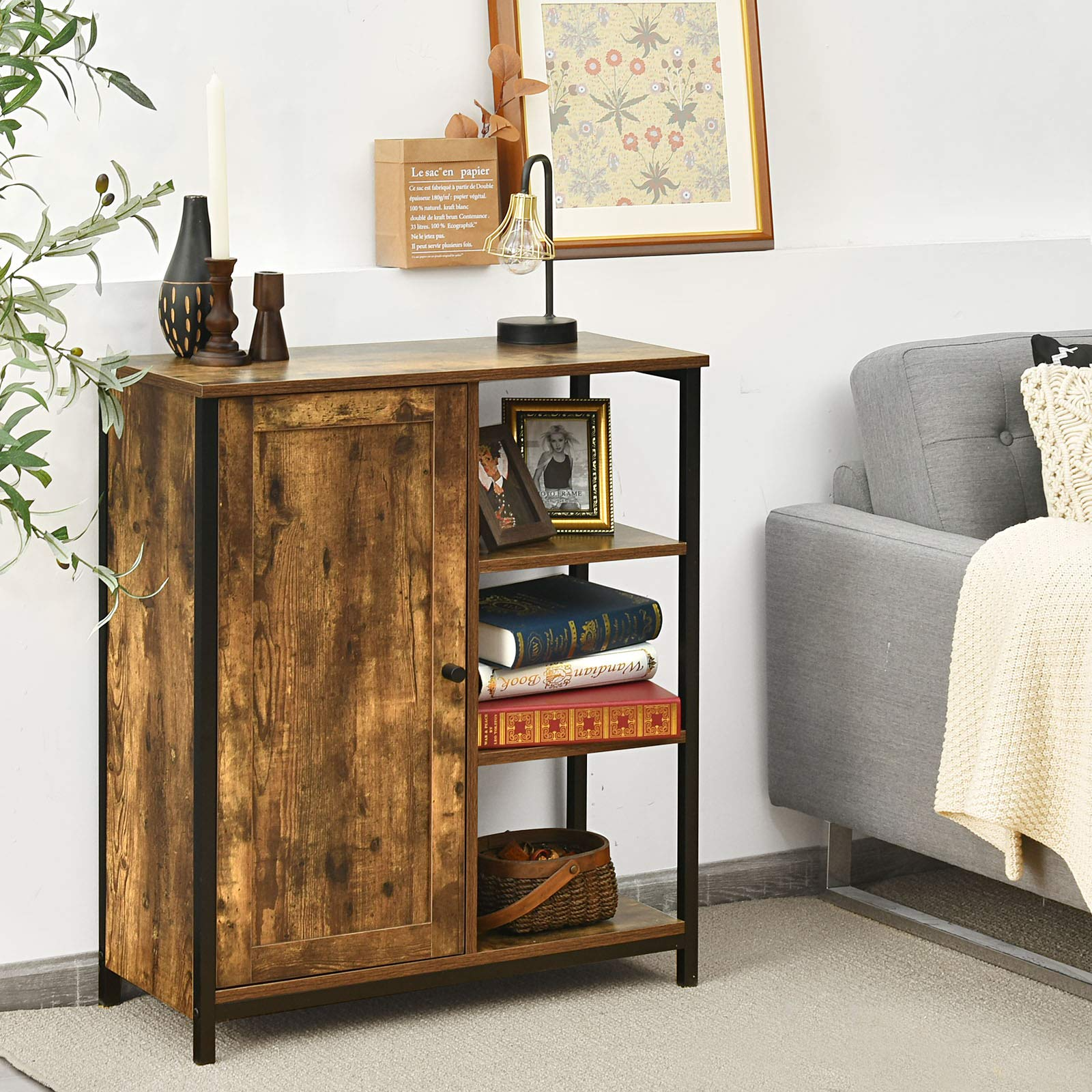 Giantex Storage Cabinet, Industrial Pantry Cupboard