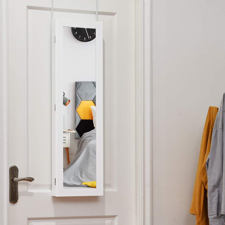 Wall Door Mounted Jewelry Armoire Cabinet with Full-length Mirror - Giantex
