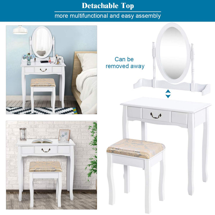 Giantex White Large Bedroom Vanities w/Drawer