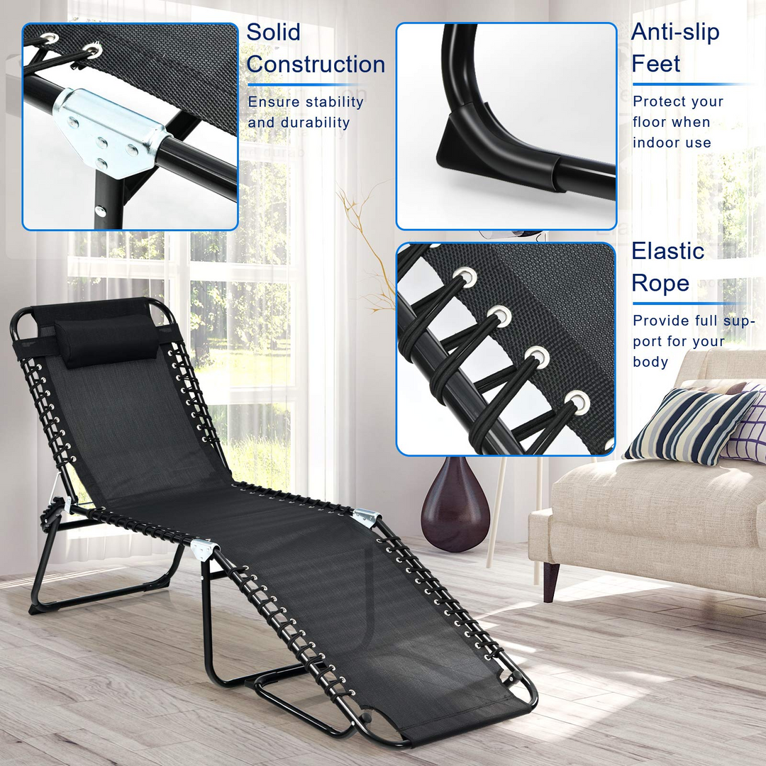 Giantex Outdoor Chaise Lounge Adjustable Sunbathing Seat