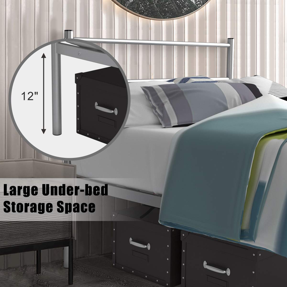 Giantex Platform Bed with Headboard and Footboard