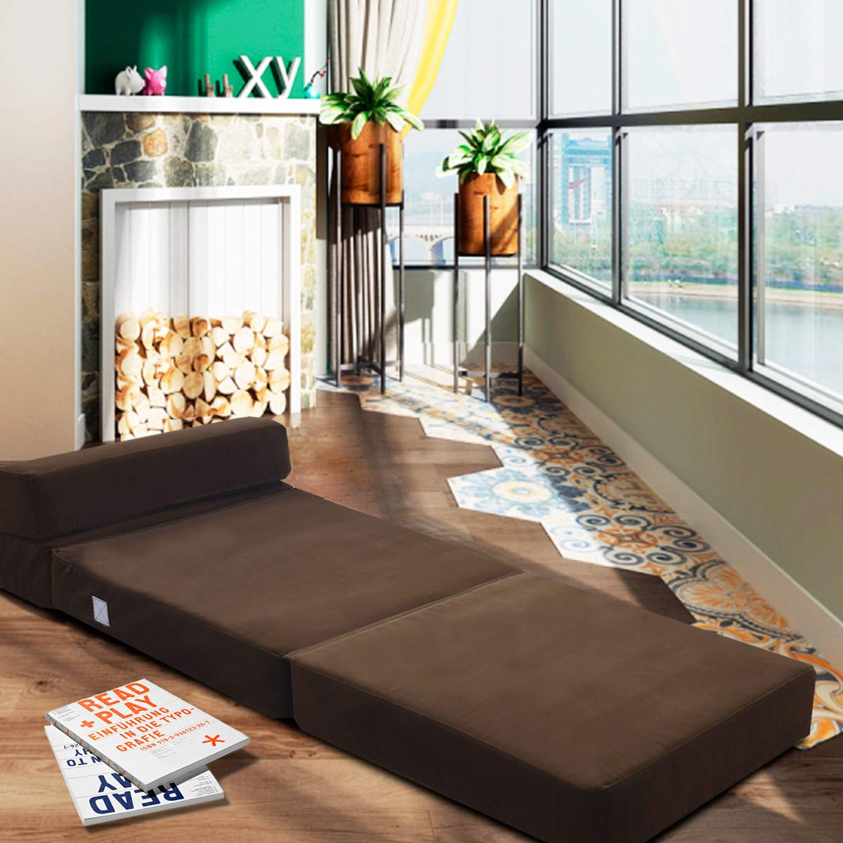 Giantex Fold Down Sofa Bed Floor Couch Foam Folding Modern Futon Chaise Lounge